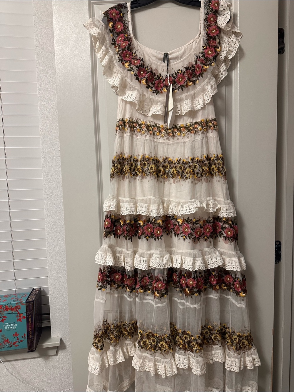 Anthropology Bohemian Ruffle Floral Tiered Maxi Dress - Picture 2 of 9